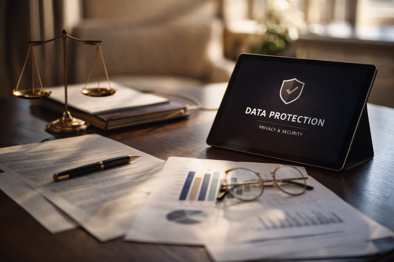 A considered professional conversation in a refined hosted setting